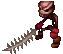 Toomed bone soldier, front view