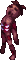 Burning zombie, front view