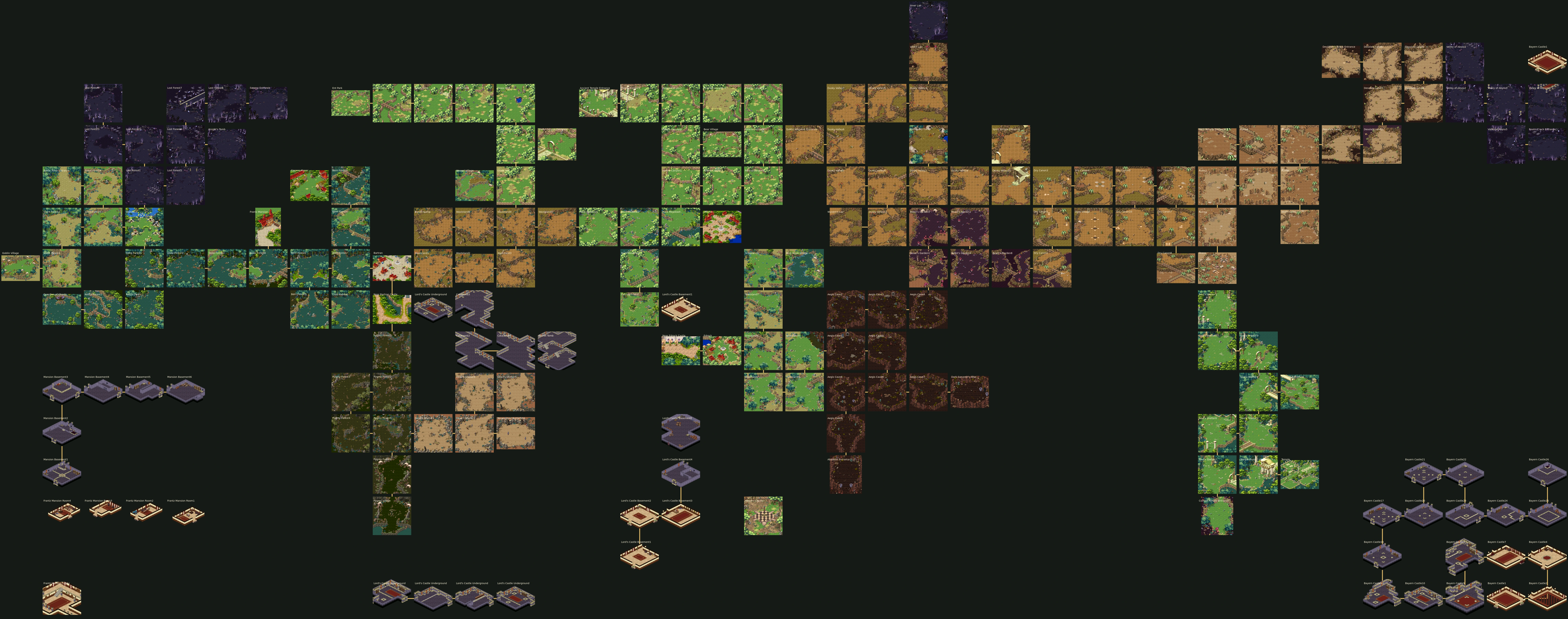 Rendered overworld arranged in native game coordinates